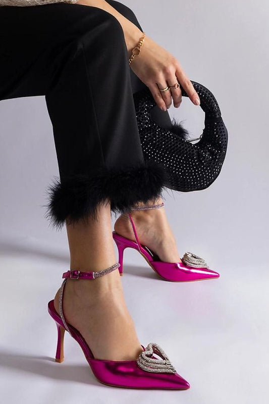 Fuchsia Zirconia Slingback Pumps