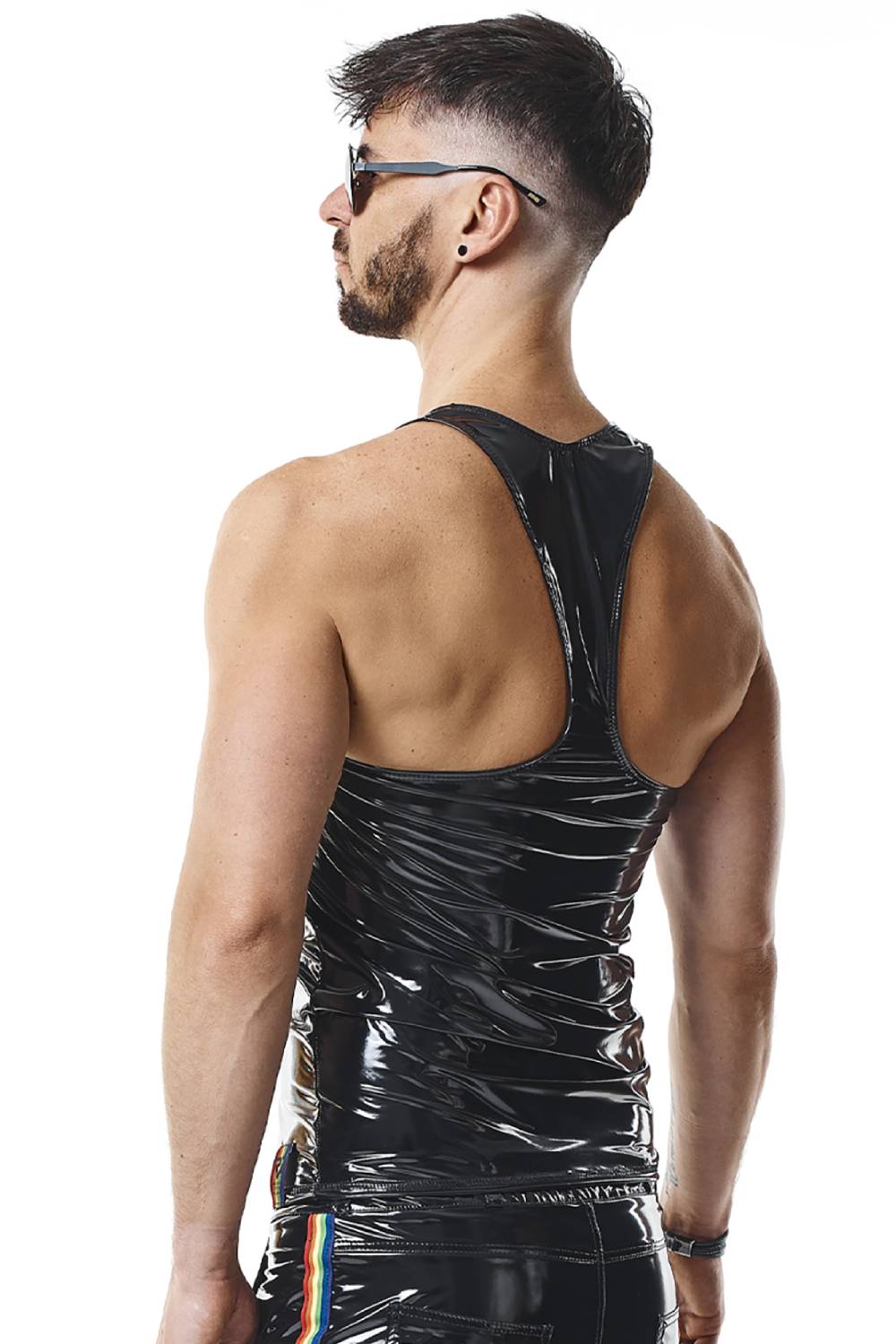 RFP Herren-Tanktop aus dehnbarem Lackleder