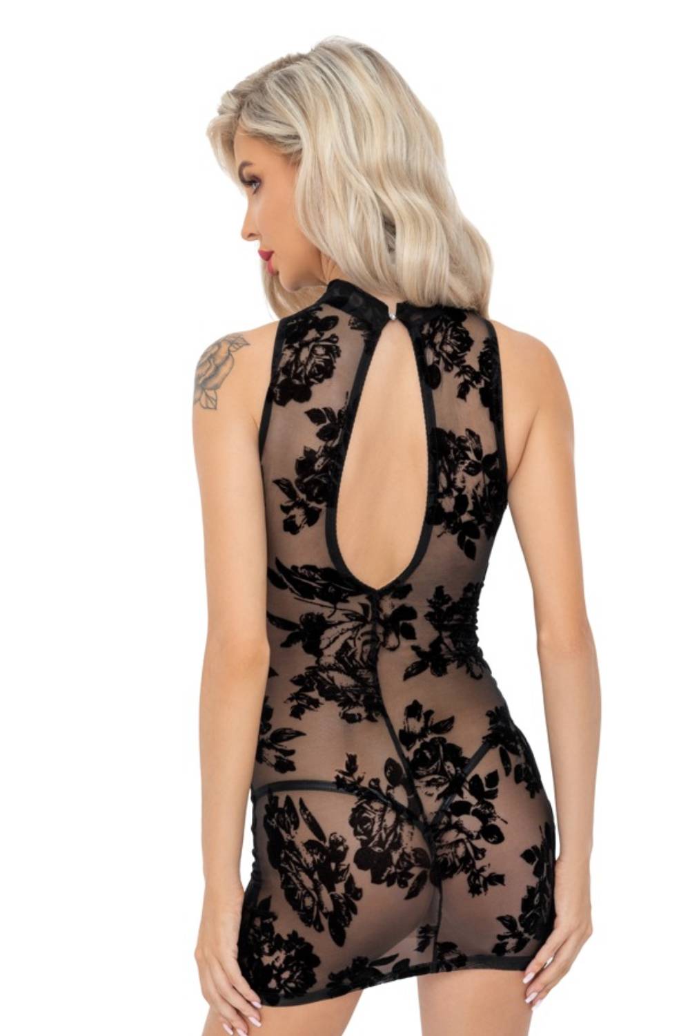 Ärmelloses transparentes Boudoir-Kleid