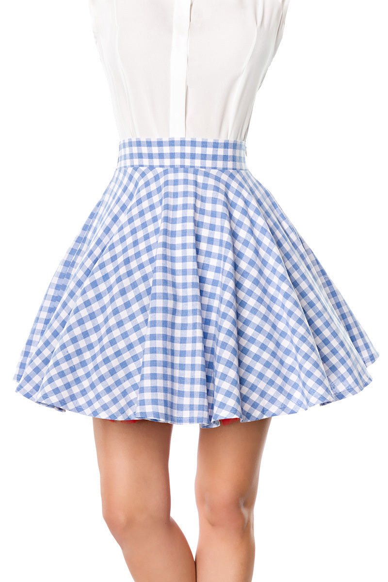 Retro skater swing skirt blue