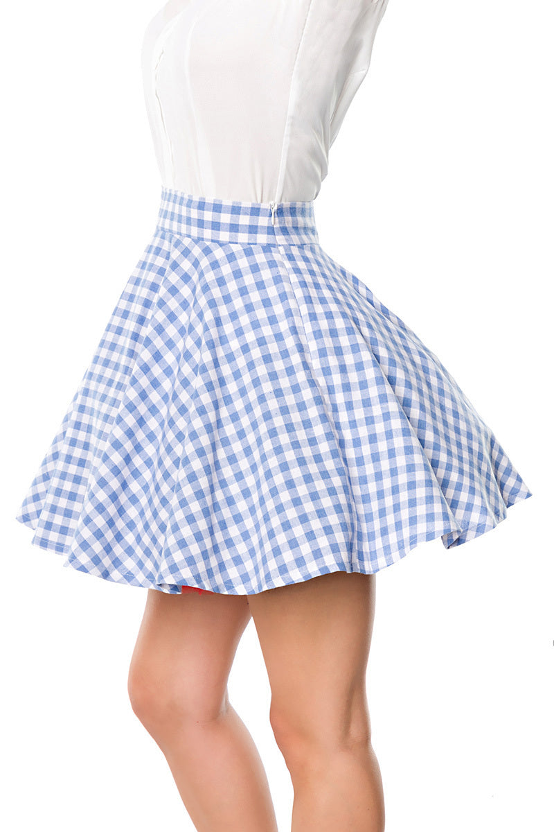 Retro skater swing skirt blue