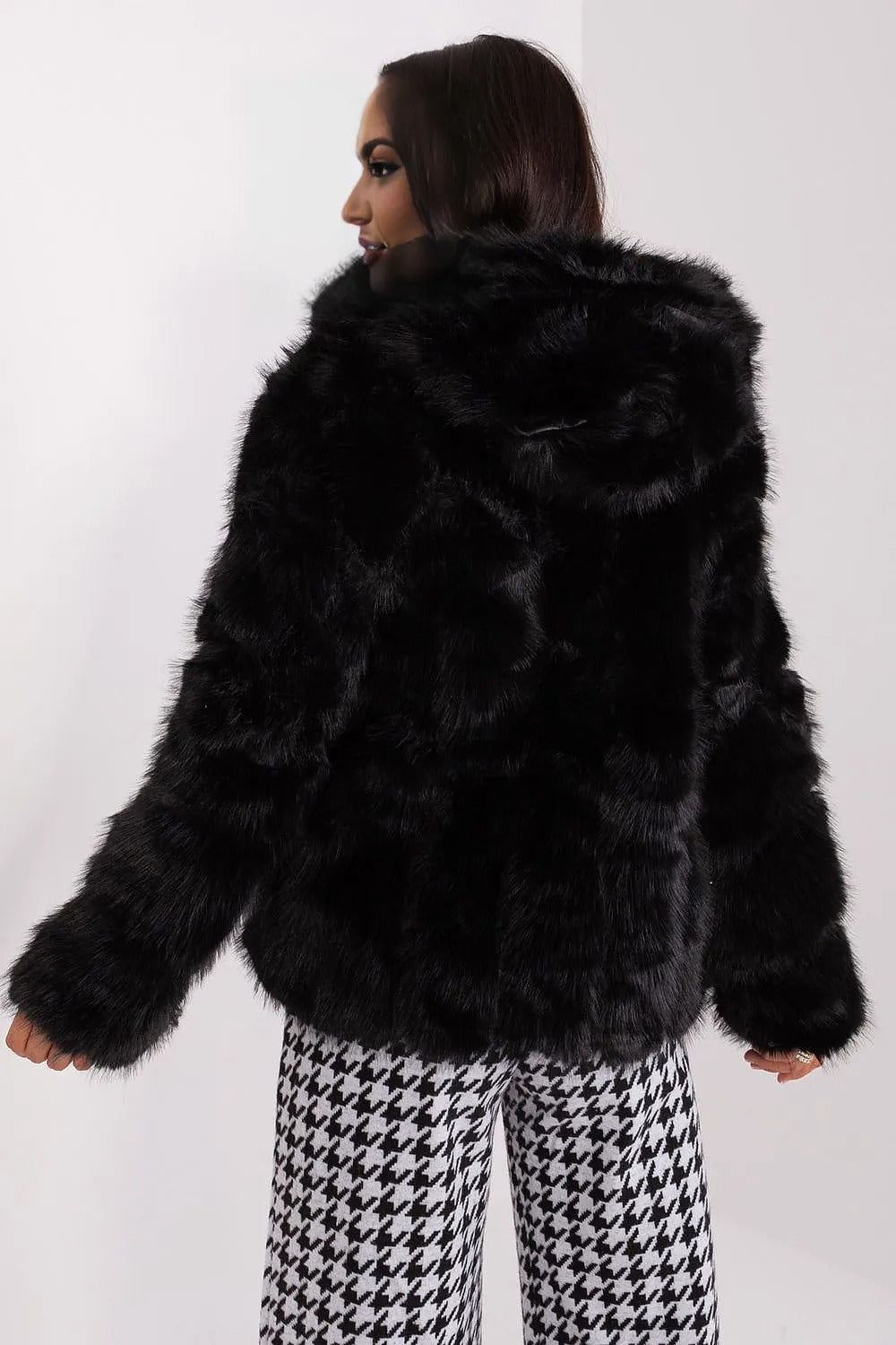 Louvre Noir Faux Fur Coat