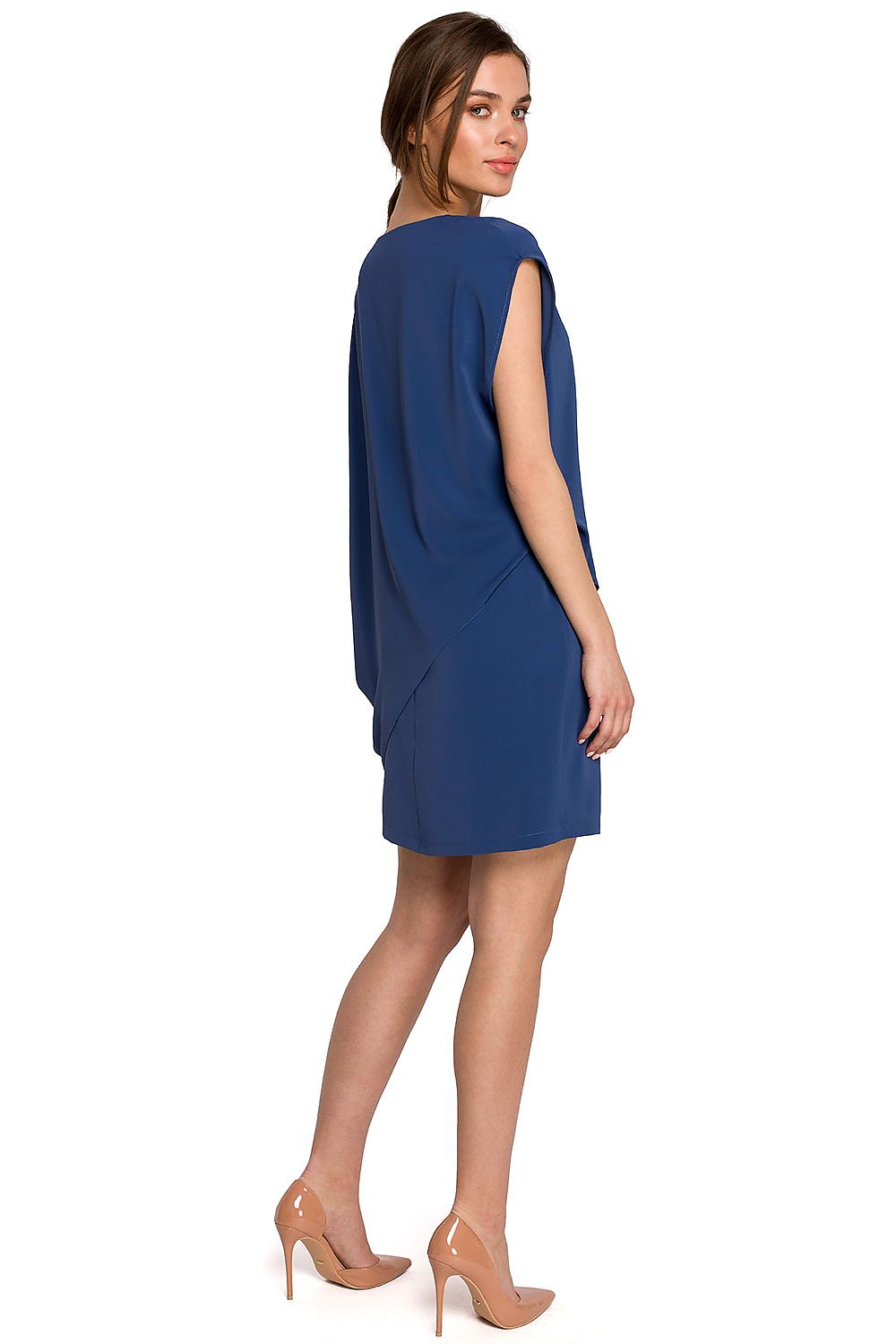 Double layered sleeveless dress blue