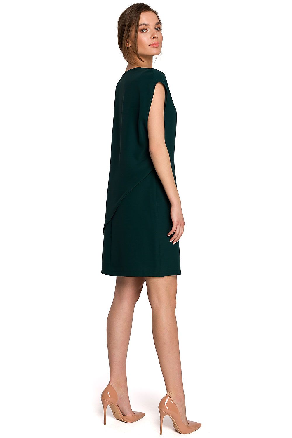 Double layered sleeveless dress green