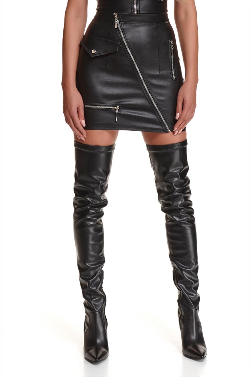 Kinky Biker-Minirock aus Kunstleder