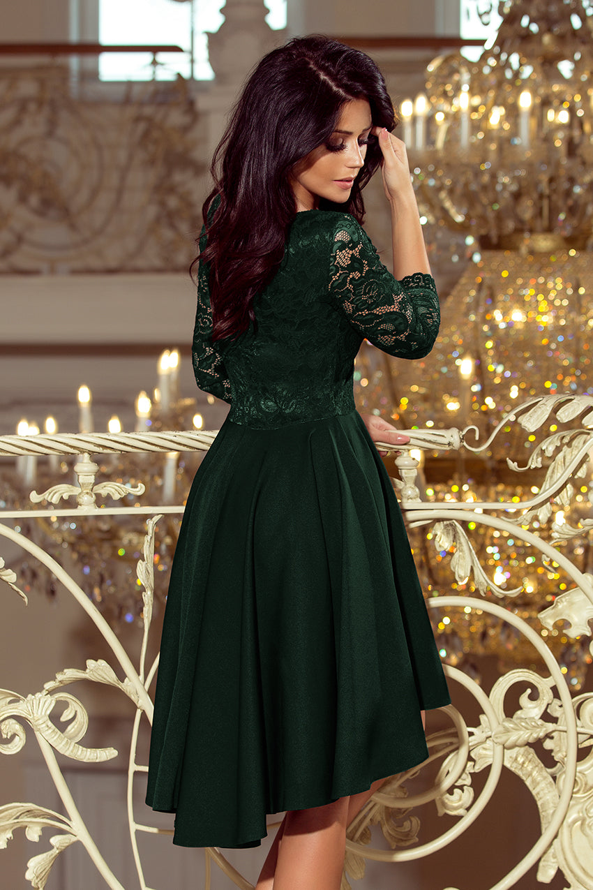 Cocktail mullet dress with green lace