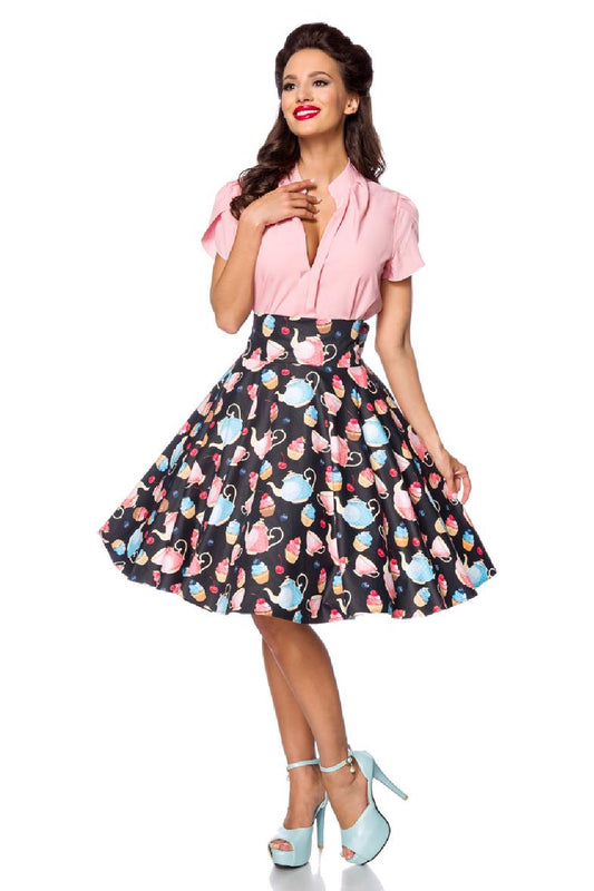 50's hoge taille swing rok Teacup