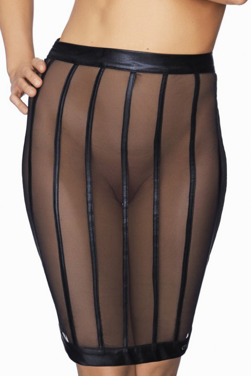 Sexy Tüll- und Wetlook-Rock