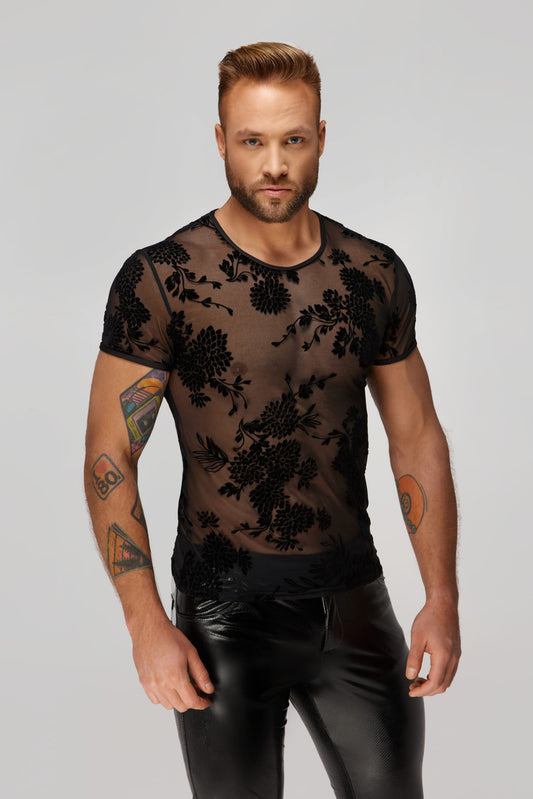 Alpha Herren Flockdruckhemd