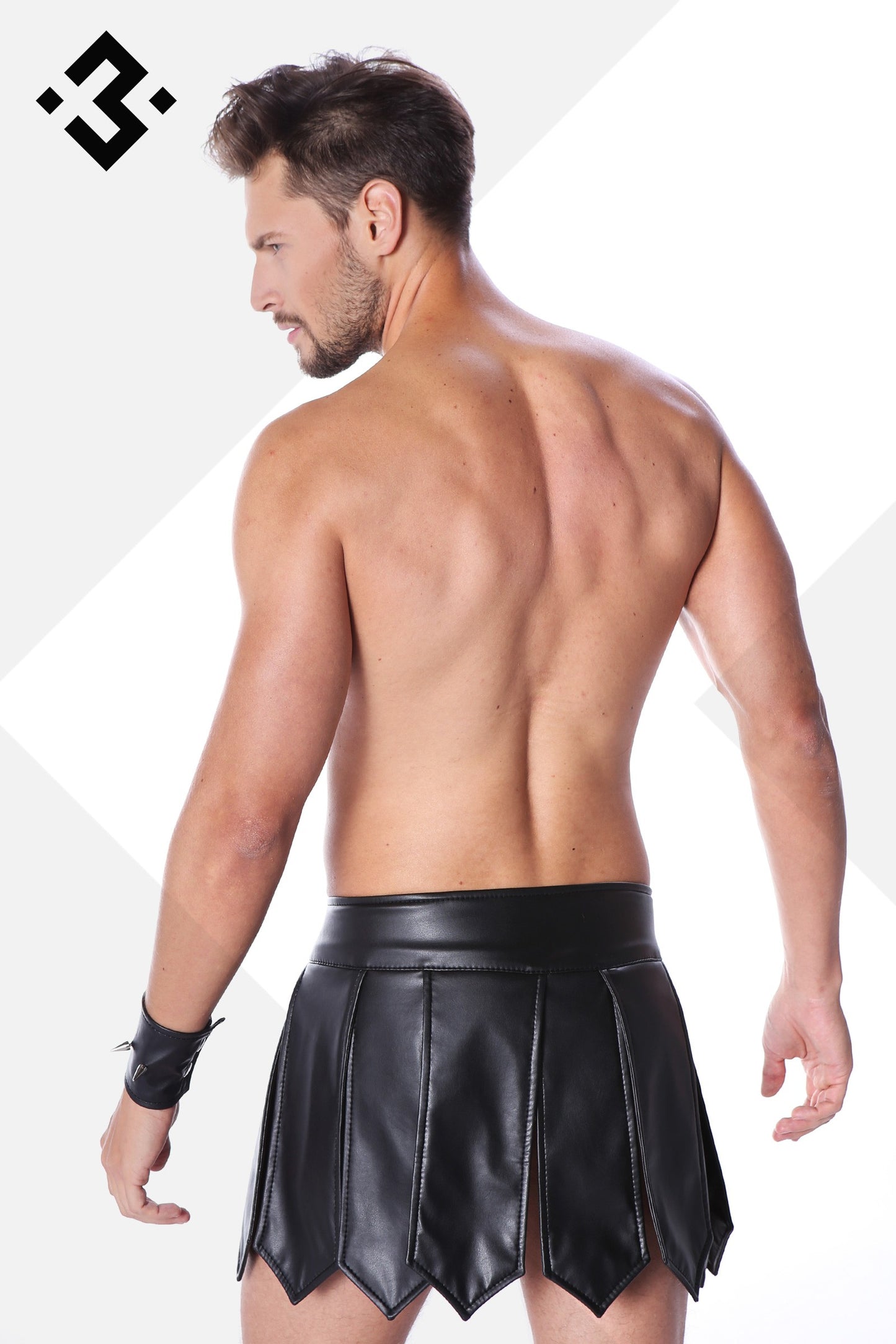 Men's Eco-leather cool gladiator skirt