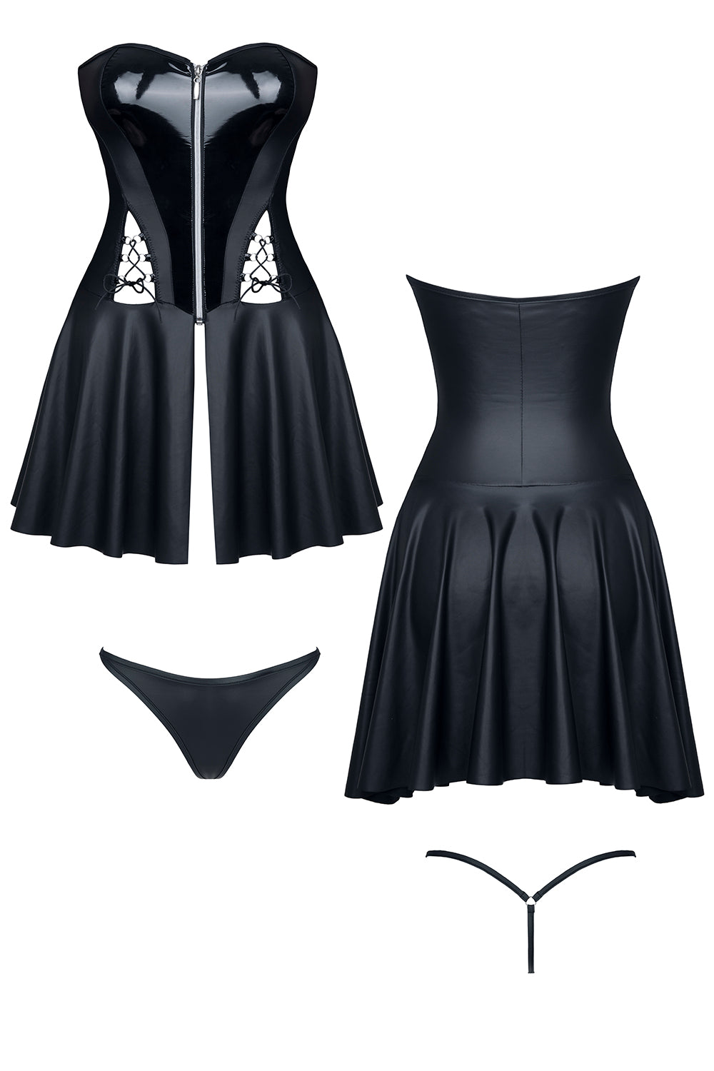Kinky strapless flared dress