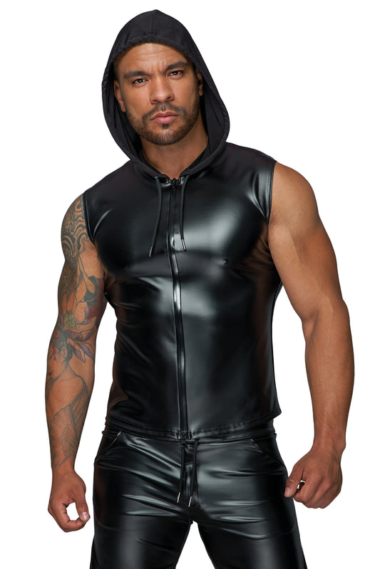 Coole Wetlook-Weste für Herren von Miss Behaved