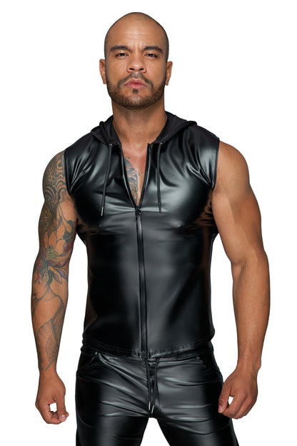 Coole Wetlook-Weste für Herren von Miss Behaved