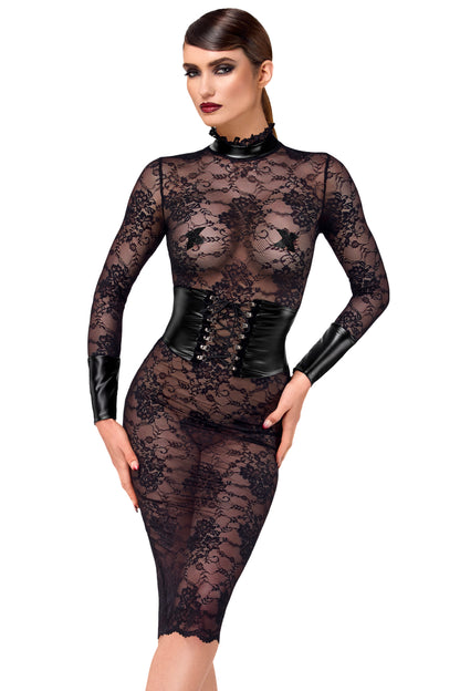 Noirelle – Midikleid mit Spitzenkorsett
