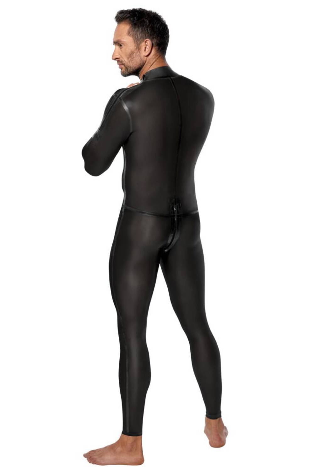 Heren Latex Jumpsuit met Hoge Hals