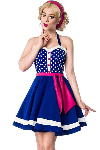 Retro dress in navy style blue