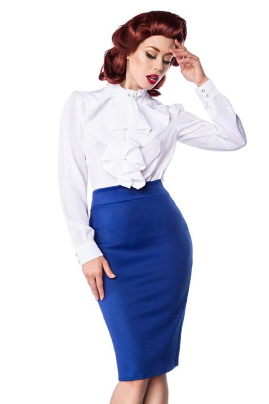 Vintage high-waisted pencil skirt blue