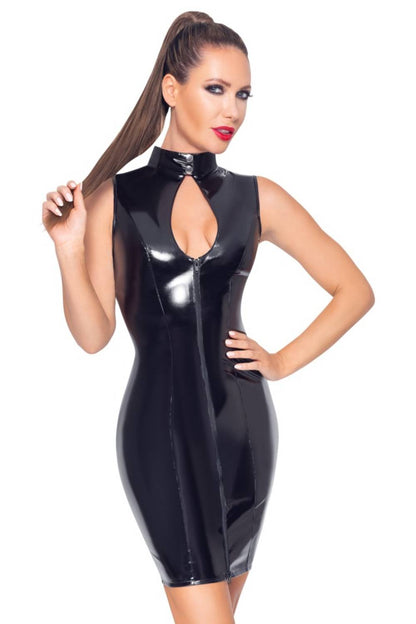 Versautes Lacklederkleid