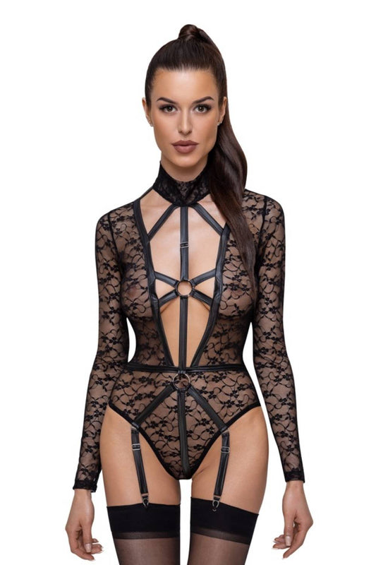 Langarm-Harnisch-Bodysuit