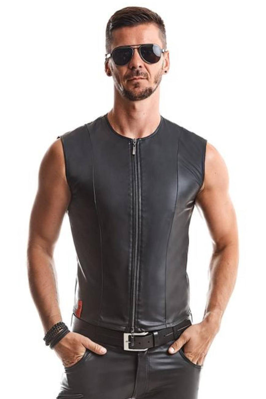 Moderne Wetlook-Weste für Herren