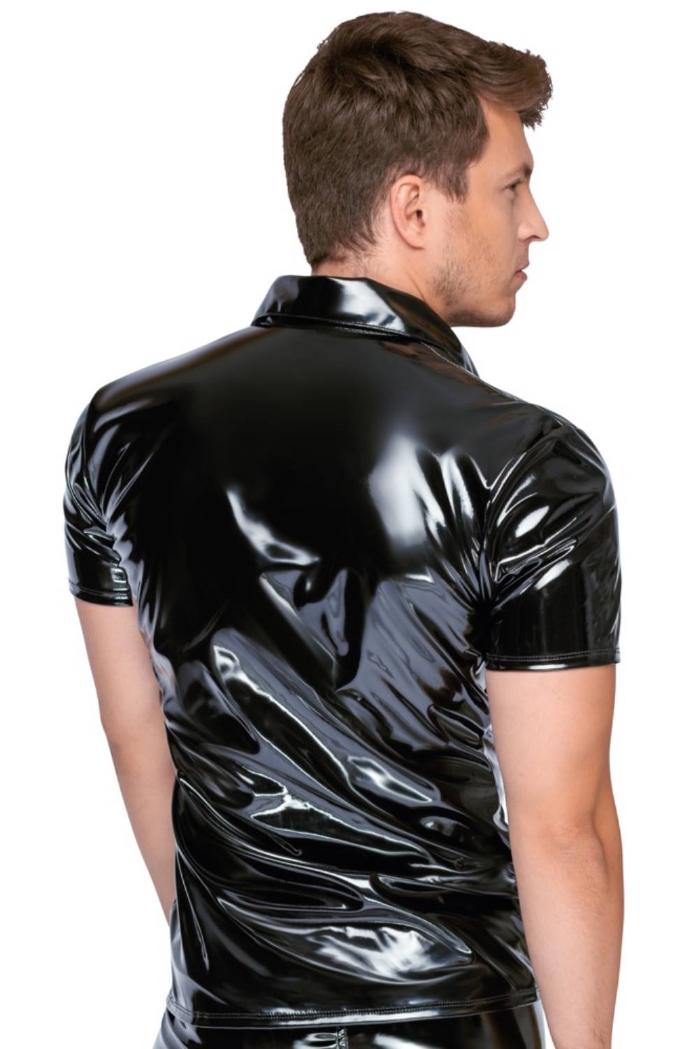 Herren-Poloshirt aus Lackleder