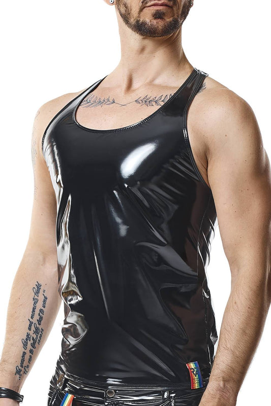 RFP Herren-Tanktop aus dehnbarem Lackleder