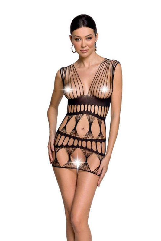 Erotic fishnet dress black