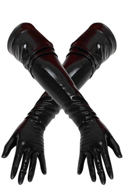 Black latex gloves