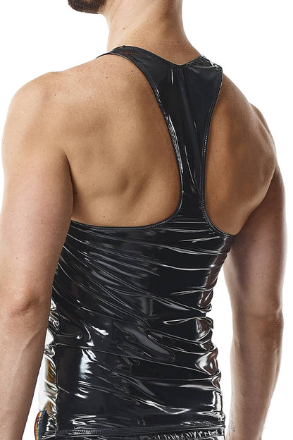 RFP Herren-Tanktop aus dehnbarem Lackleder