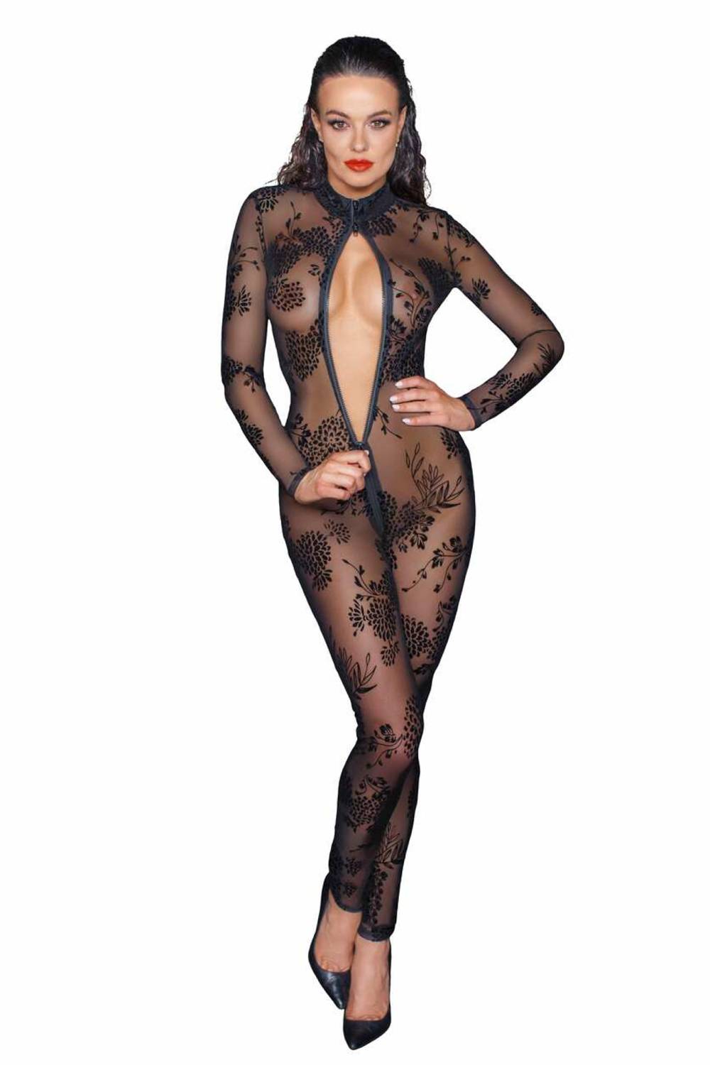 Fucking Fabulous Gaze-Jumpsuit mit Flockdruck