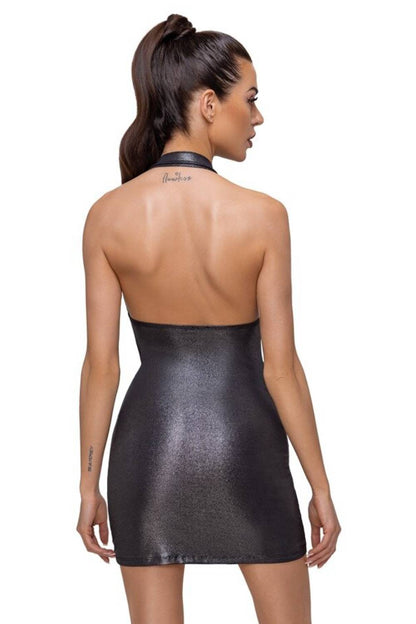 Kurzes, silbernes Glitzerkleid