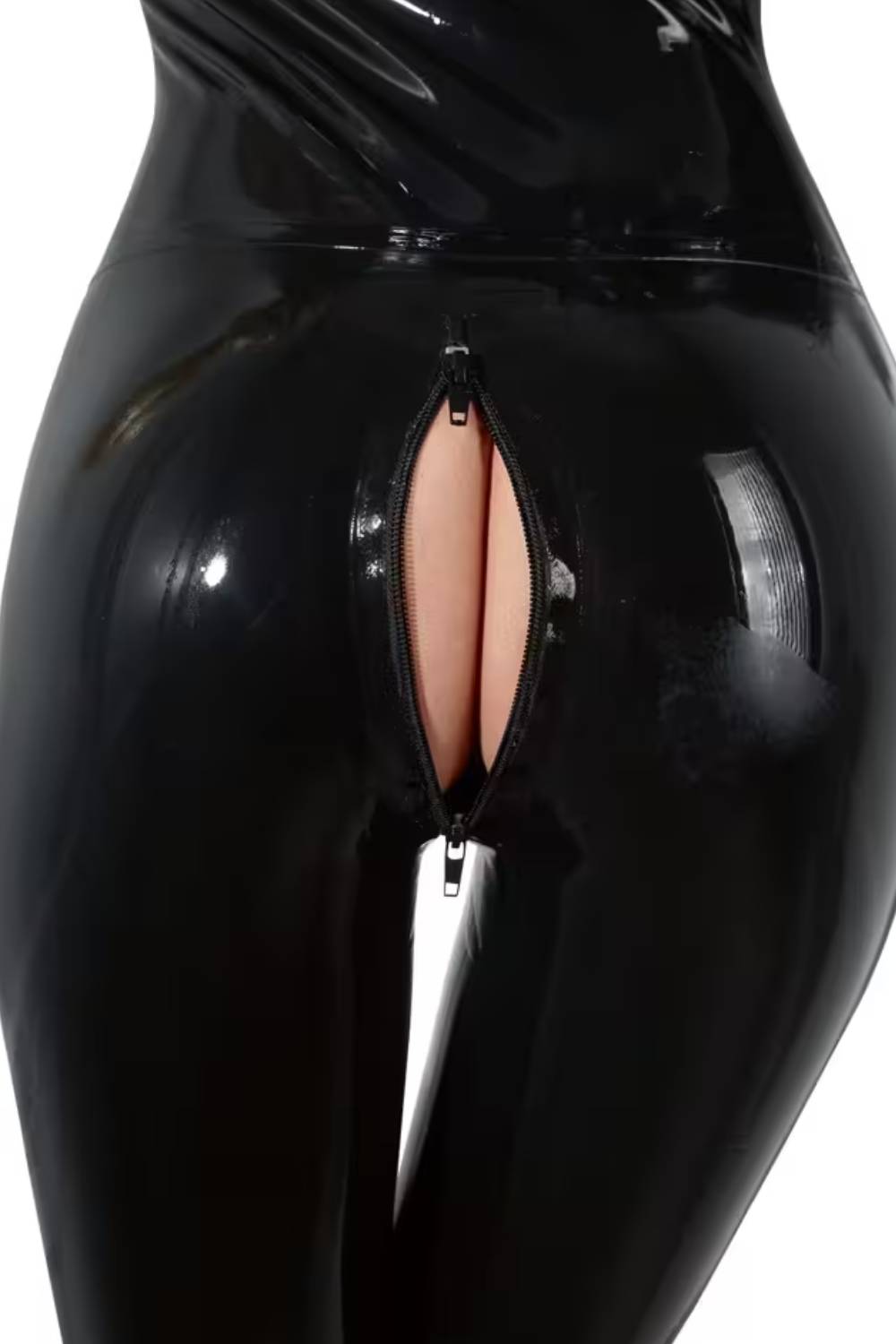 Langärmliger Latex-Catsuit