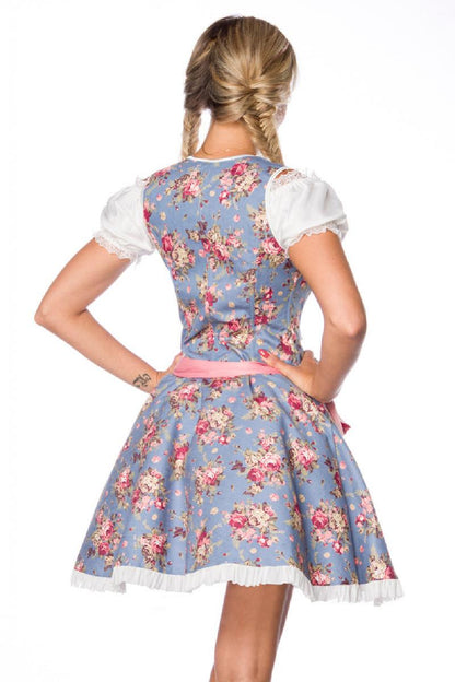 Sexy underbust Dirndl dress blue-pink