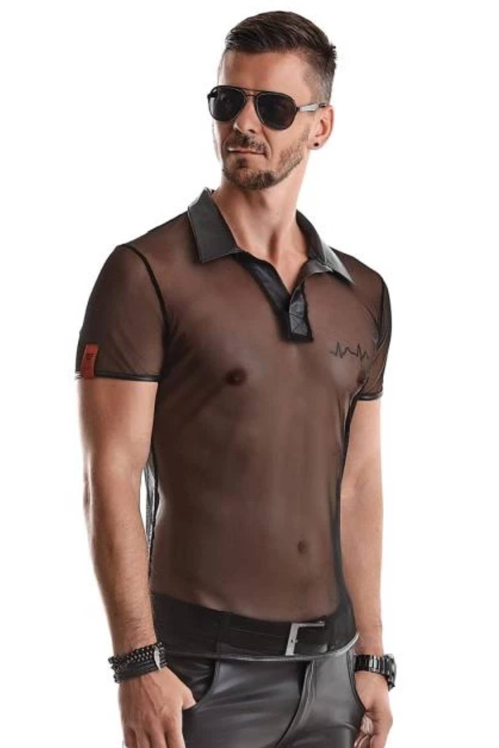 Transparentes Poloshirt für Herren