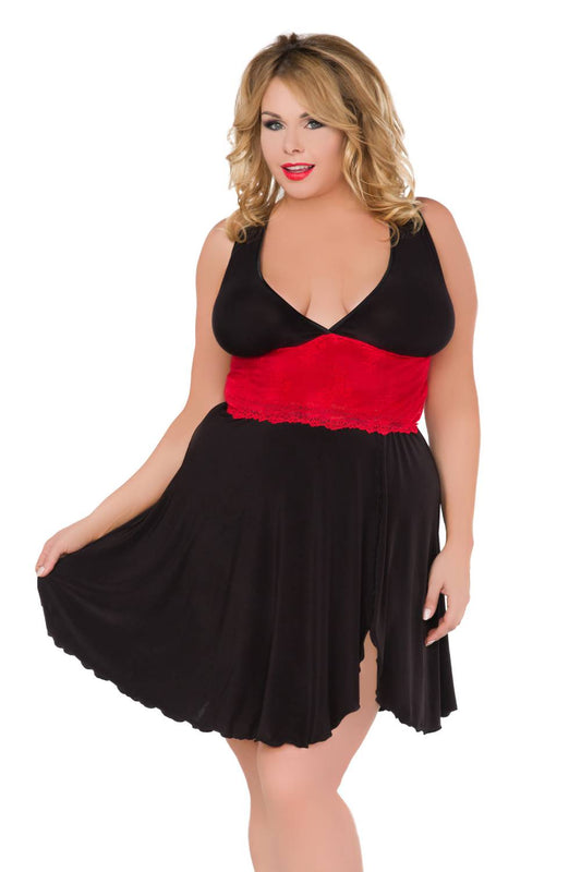 Plus Size Kleid mit tiefem Ausschnitt