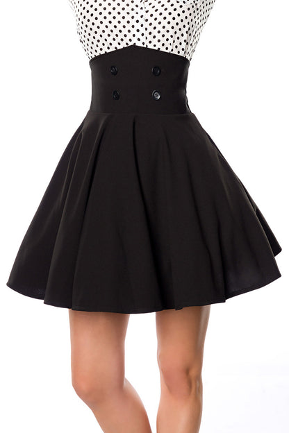 Retro short swing skirt black