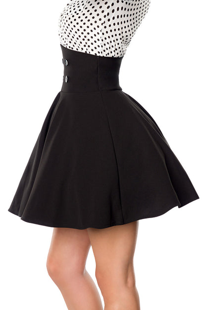 Retro short swing skirt black