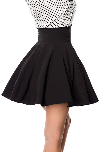 Retro short swing skirt black