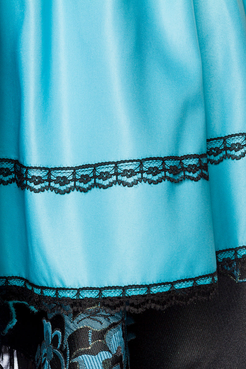 Sexy Underbust Dirndl Dress Blue-Black