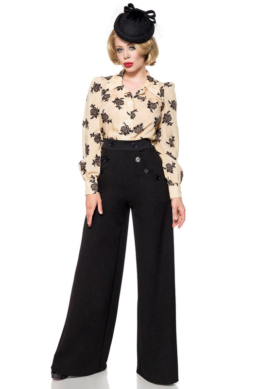 Vintage high-waisted black trousers