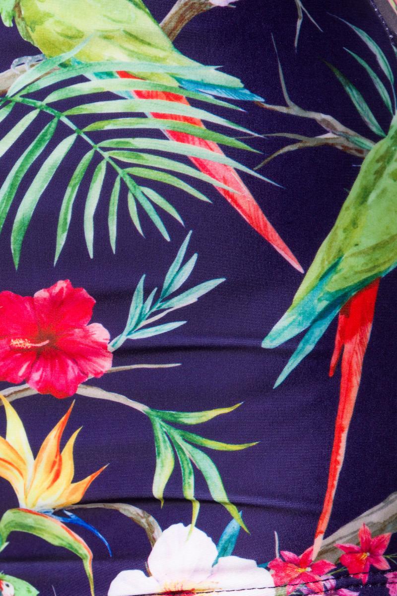 Vintage retro swim trunks with ruffles tropical