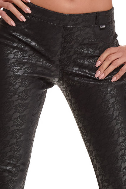 Taillierte Jeggings aus Ökoleder