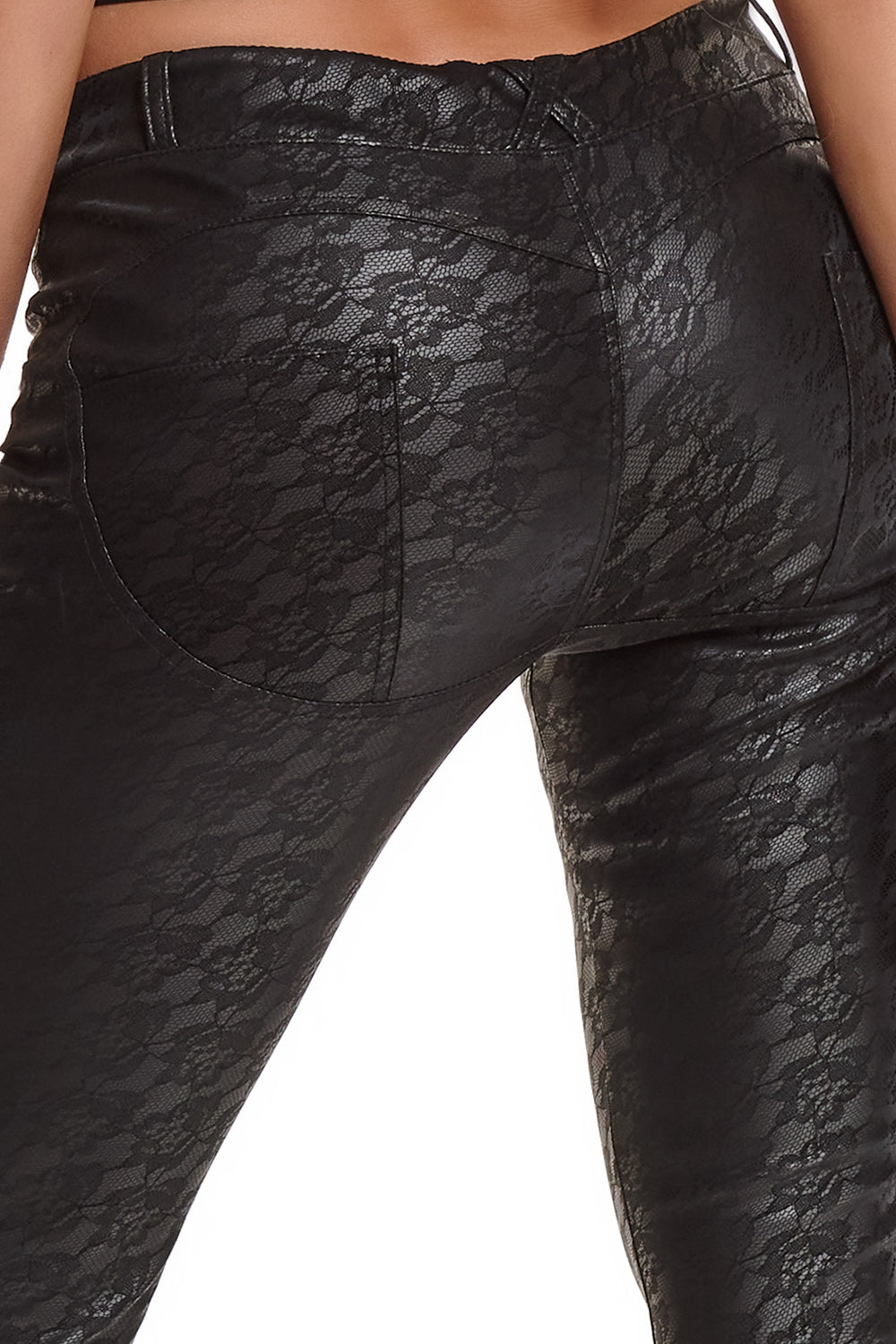 Taillierte Jeggings aus Ökoleder