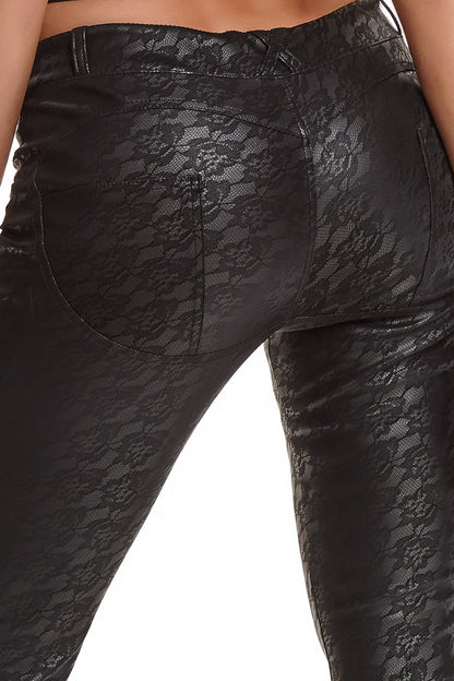Taillierte Jeggings aus Ökoleder