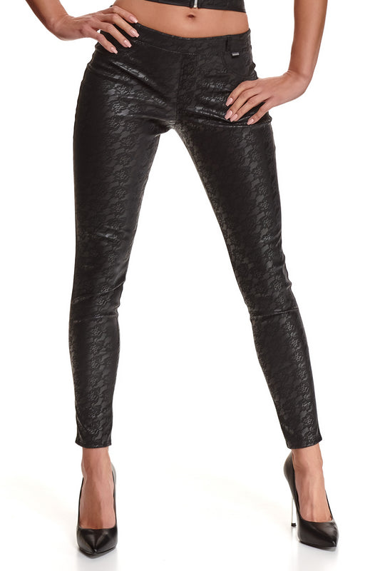 Taillierte Jeggings aus Ökoleder