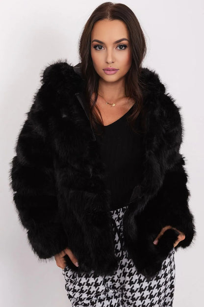 Louvre Noir Faux Fur Coat