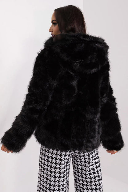 Louvre Noir Faux Fur Coat