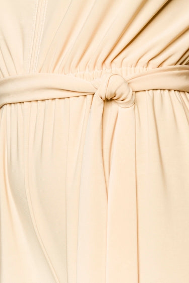 Beige zomers halter jumpsuit