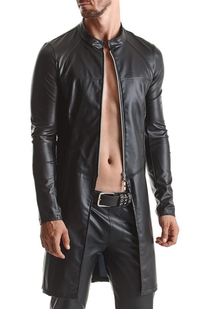 Langer Herrenmantel im Wetlook