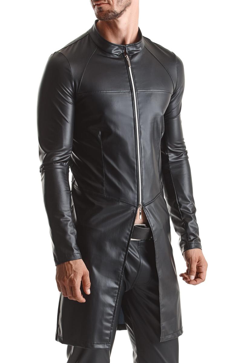 Langer Herrenmantel im Wetlook